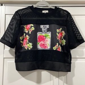 Ava size L women’s crop top with sheer detail
